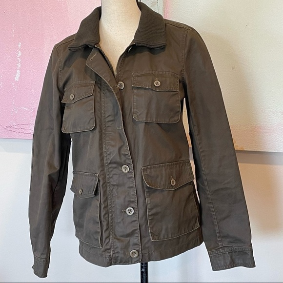 J. Crew Washed & Aged Utility Jacket brown Small. - Picture 2 of 8